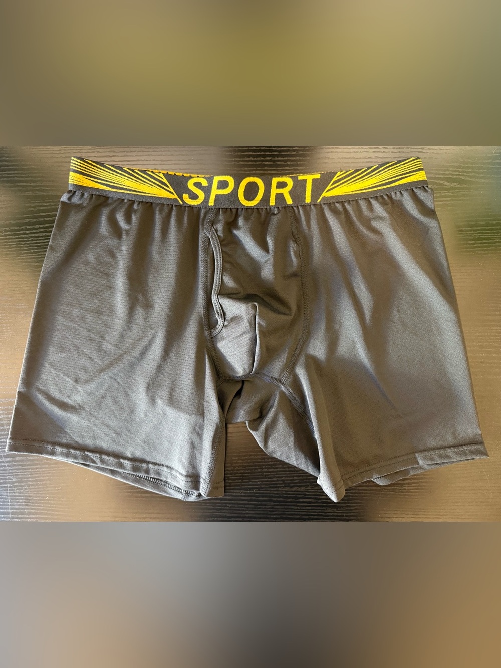 Sporto Black Boxer Briefs with Yellow Logo Waistband